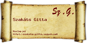 Szakáts Gitta névjegykártya